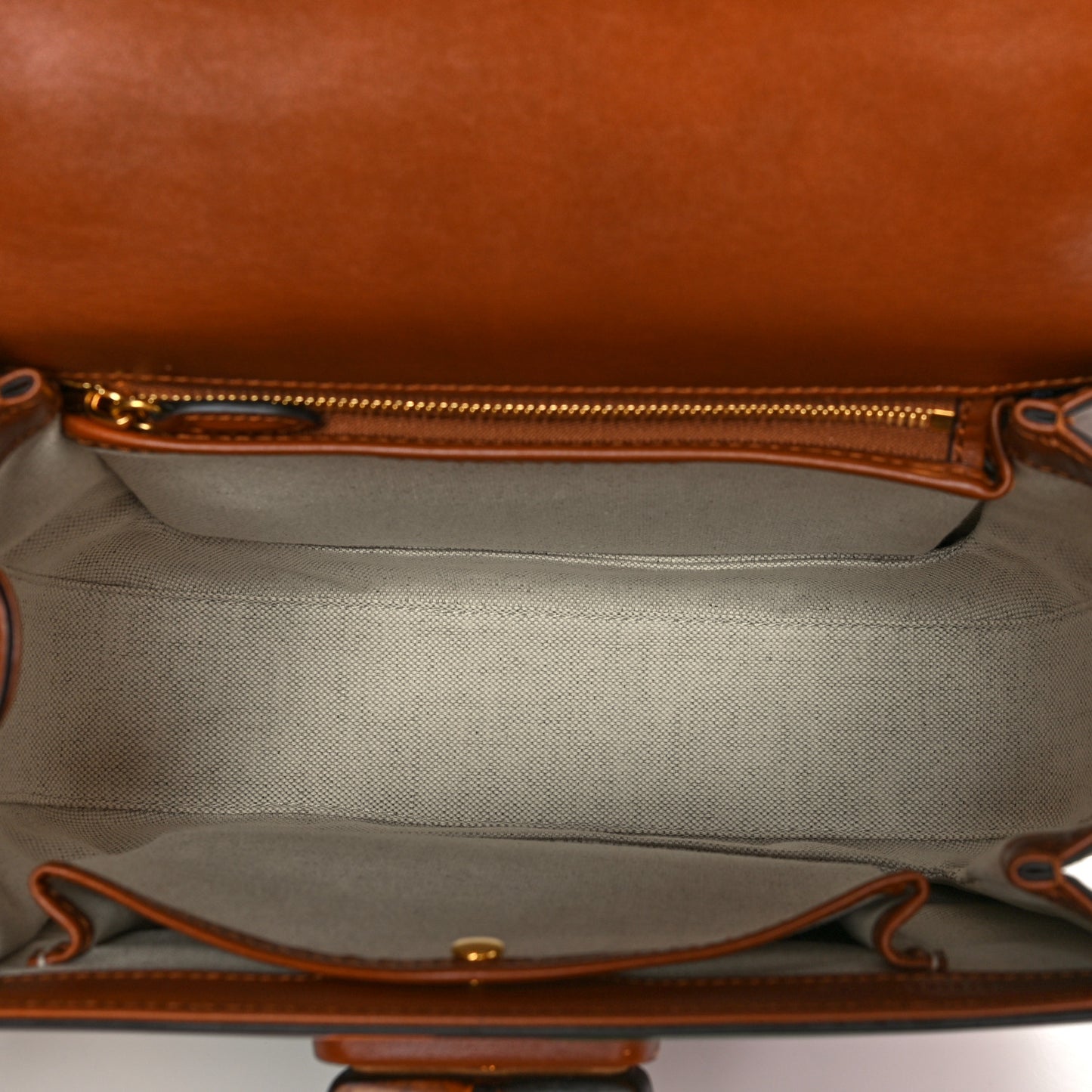 Calfskin Geometric Print Medium Bamboo 1947 Top Handle Bag Brown