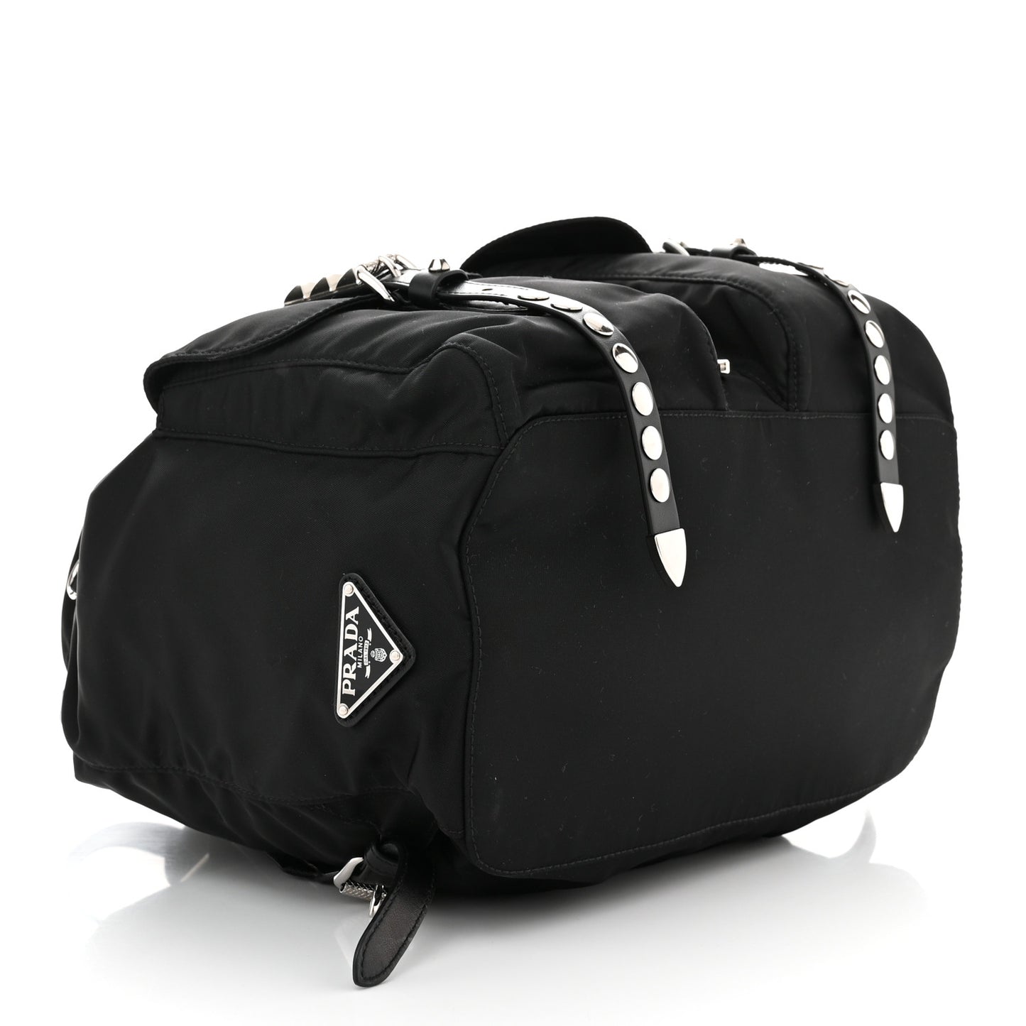 Nylon New Vela Studded Backpack Black