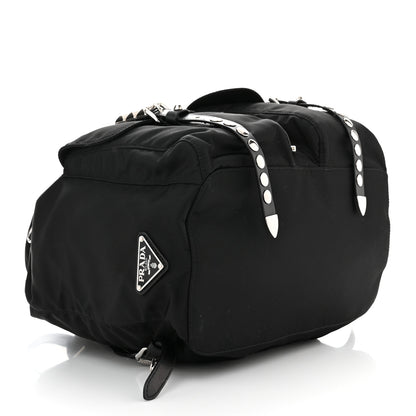 Prada Nylon New Vela Studded Backpack Black 4 of 9