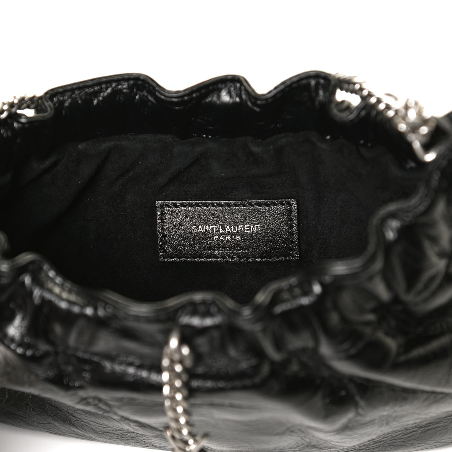 Saint Laurent Calfskin Pac Ruched Hobo Black 6 of 11
