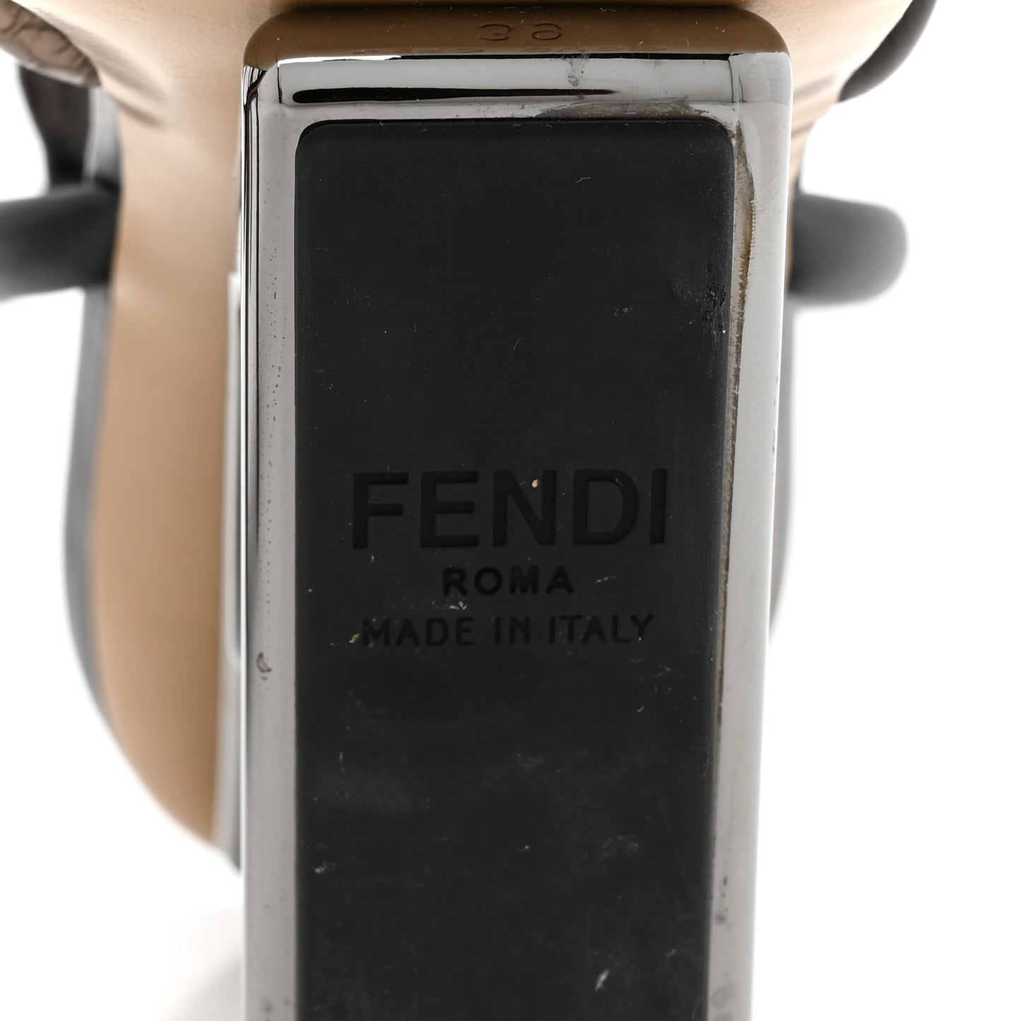Nappa Metallic Ayers Fendi First 95mm Strappy Sandals 39 Black Chocolate Stagno