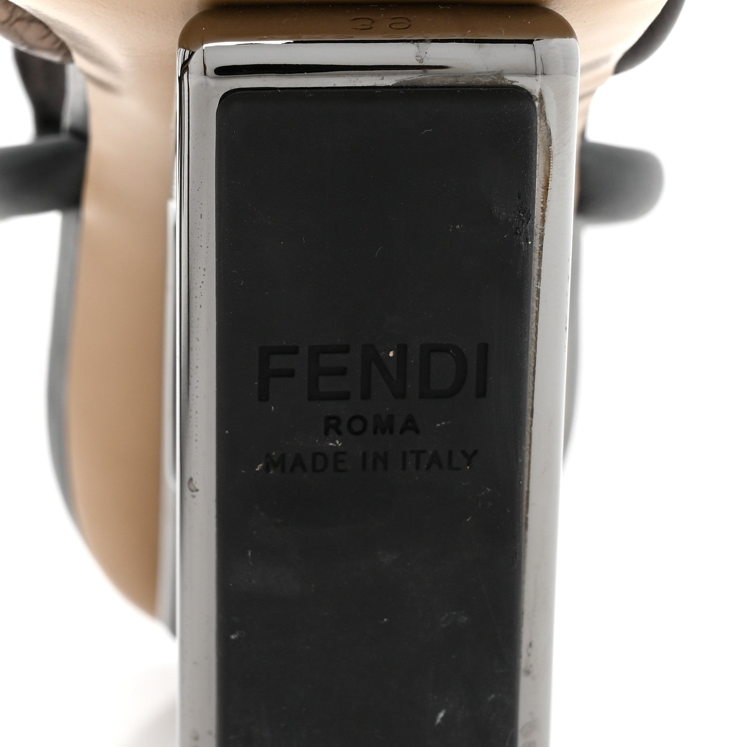 Fendi Nappa Metallic Ayers Fendi First 95mm Strappy Sandals 39 Black Chocolate Stagno 7 of 8