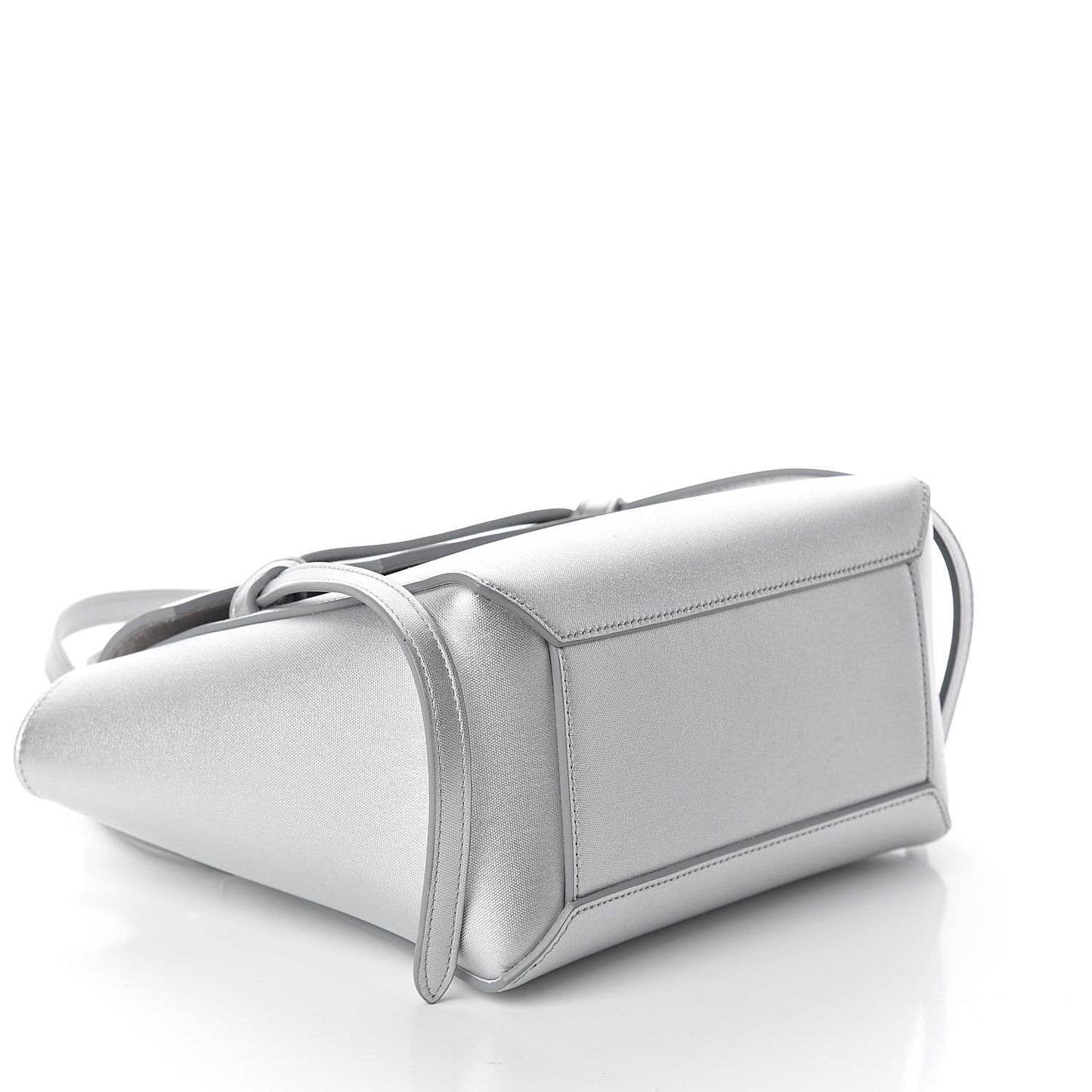 Laminated Calfskin Nano Belt Bag Silver