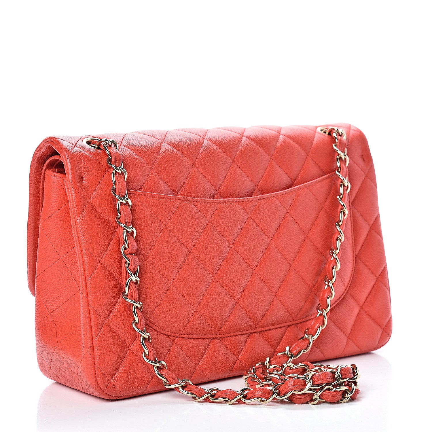 Chanel Caviar Quilted Jumbo Double Flap Red 2 of 10