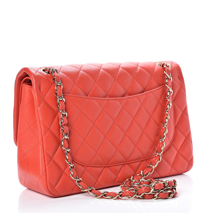 Chanel Caviar Quilted Jumbo Double Flap Red 2 of 10