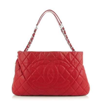Chanel Caviar Quilted Expandable Zip Shoulder Bag Red 1 of 7