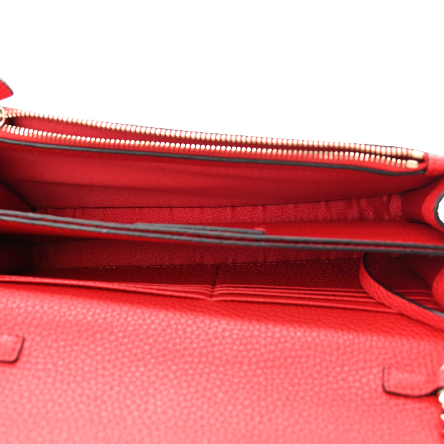 Valentino Garavani Pebbled Calfskin Rockstud Flap Wallet On Chain Rouge Pur 5 of 9