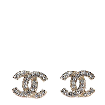Chanel Crystal CC Earrings Gold 1 of 5