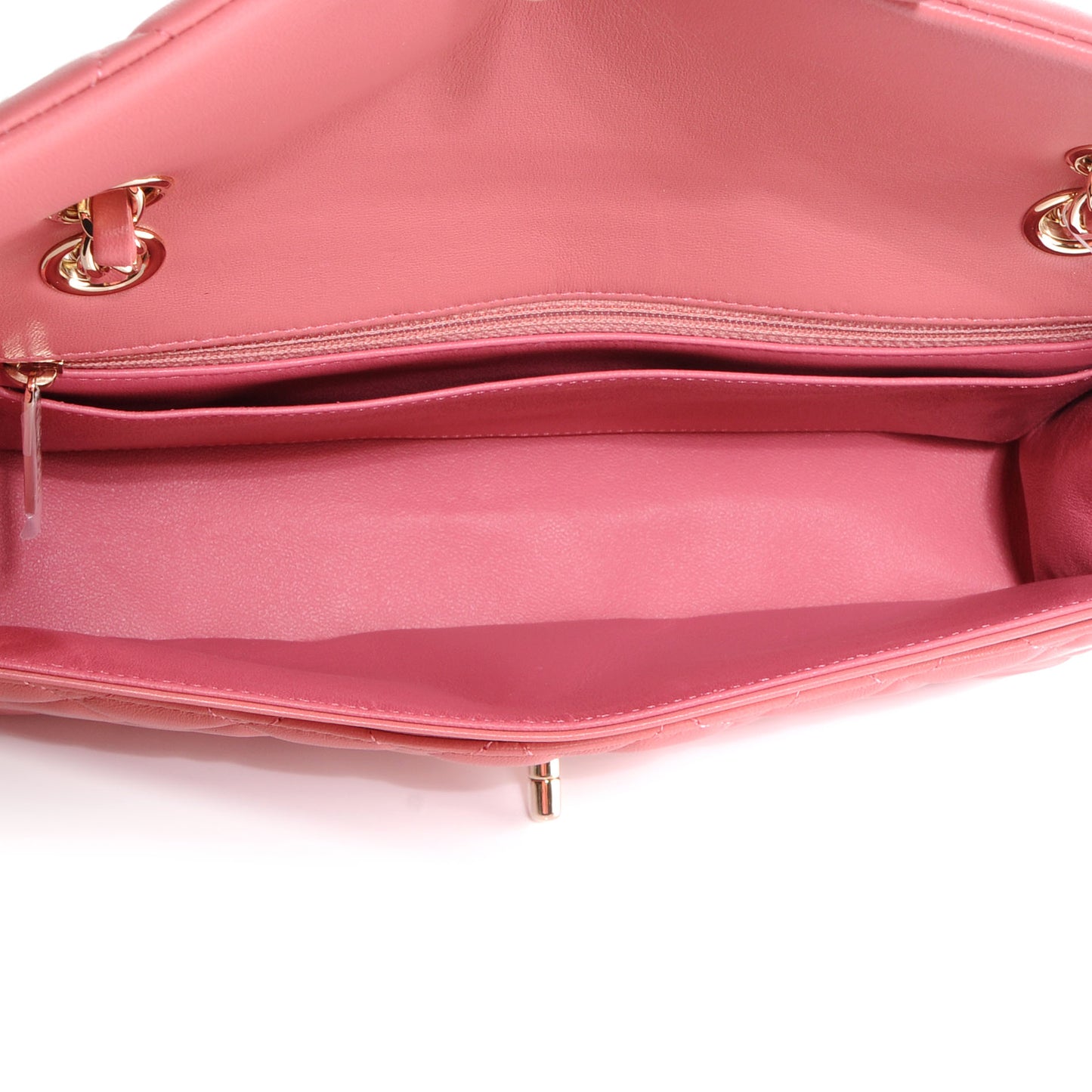 Lambskin Quilted Valentine Charms Medium Single Flap Pink