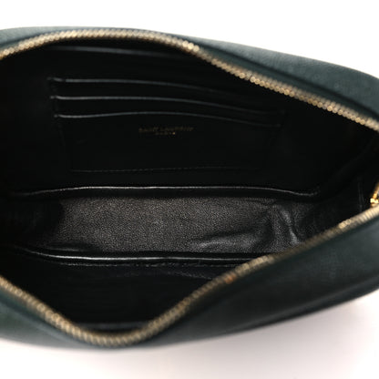 Saint Laurent Grain De Poudre Matelasse Monogram Mini Lou Camera Bag New Vert Fonce 5 of 10