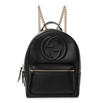 Gucci Pebbled Calfskin Soho Chain Backpack Black 1 of 14