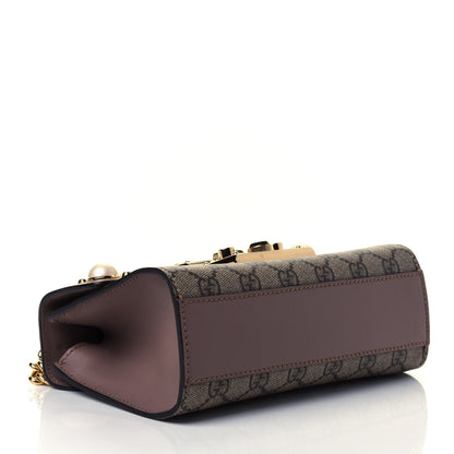 Gucci GG Supreme Monogram Studded Small Padlock Shoulder Bag Porcelain Rose 3 of 4