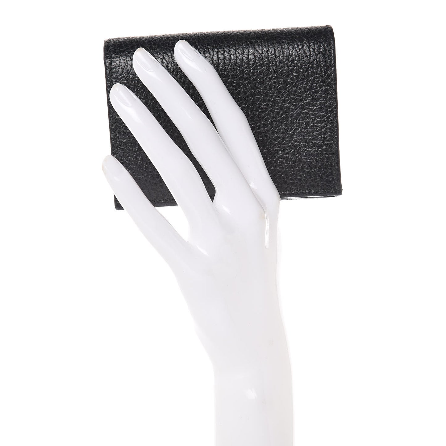 Pebbled Calfskin GG Marmont Card Case Black