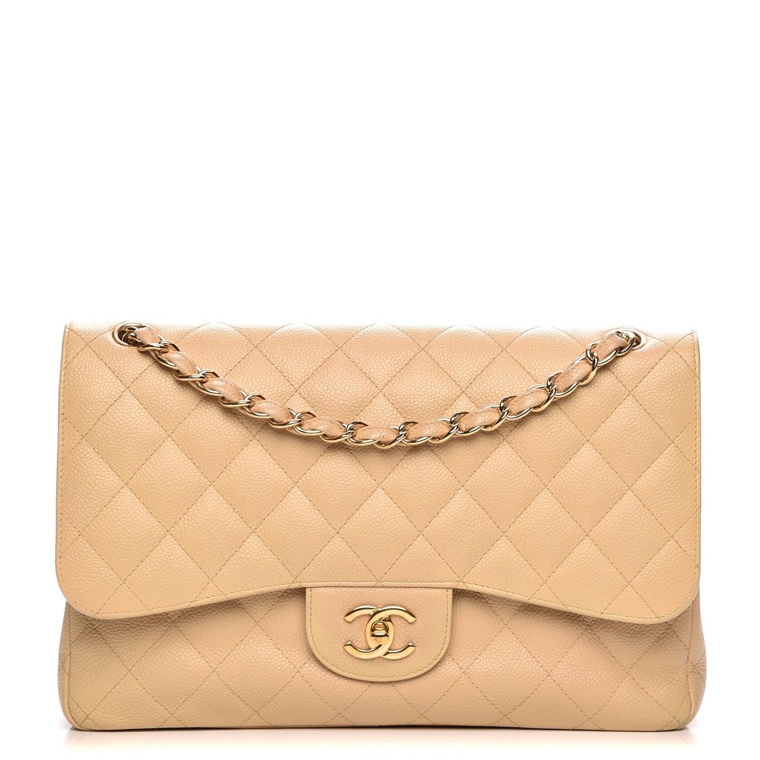 Chanel Caviar Quilted Jumbo Double Flap Beige Clair 1 of 10