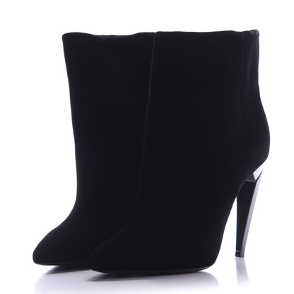 Saint Laurent Velvet Freja 105 Ankle Booties 36.5 Black 3 of 11