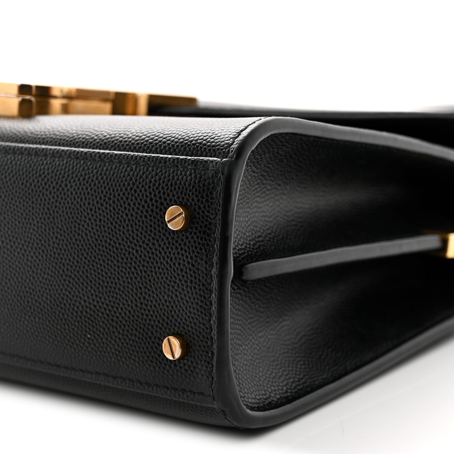 Saint Laurent Grain de Poudre Mini Classic Monogram Cassandra Top Handle Black 10 of 12