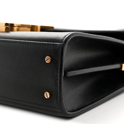 Saint Laurent Grain de Poudre Mini Classic Monogram Cassandra Top Handle Black 10 of 12