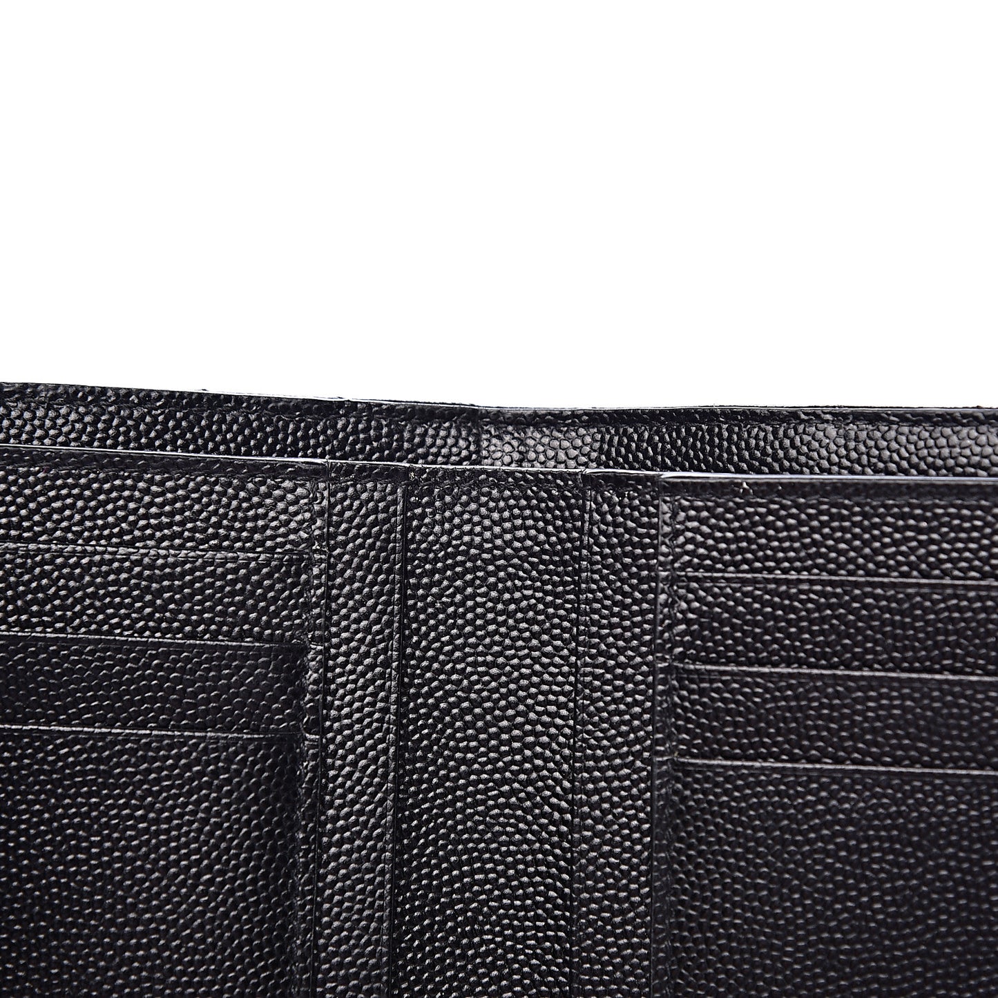 Grain De Poudre Matelasse Chevron Monogram Compact Tri Fold Wallet Black