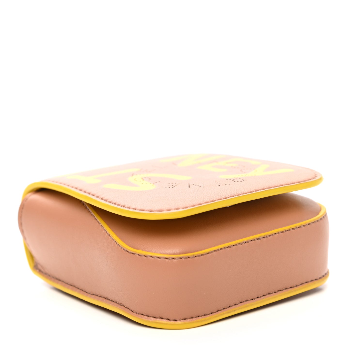 Eco Alter Nappa Perforated Graffiti Logo Micro Coin Purse Yellow