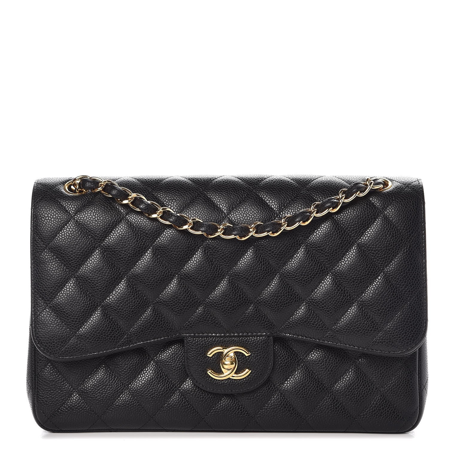 Chanel Caviar Quilted Jumbo Double Flap Black 1 of 8