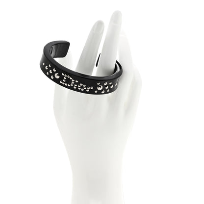 Christian Dior Resin Stud Logo Cuff Bracelet Black 2 of 4