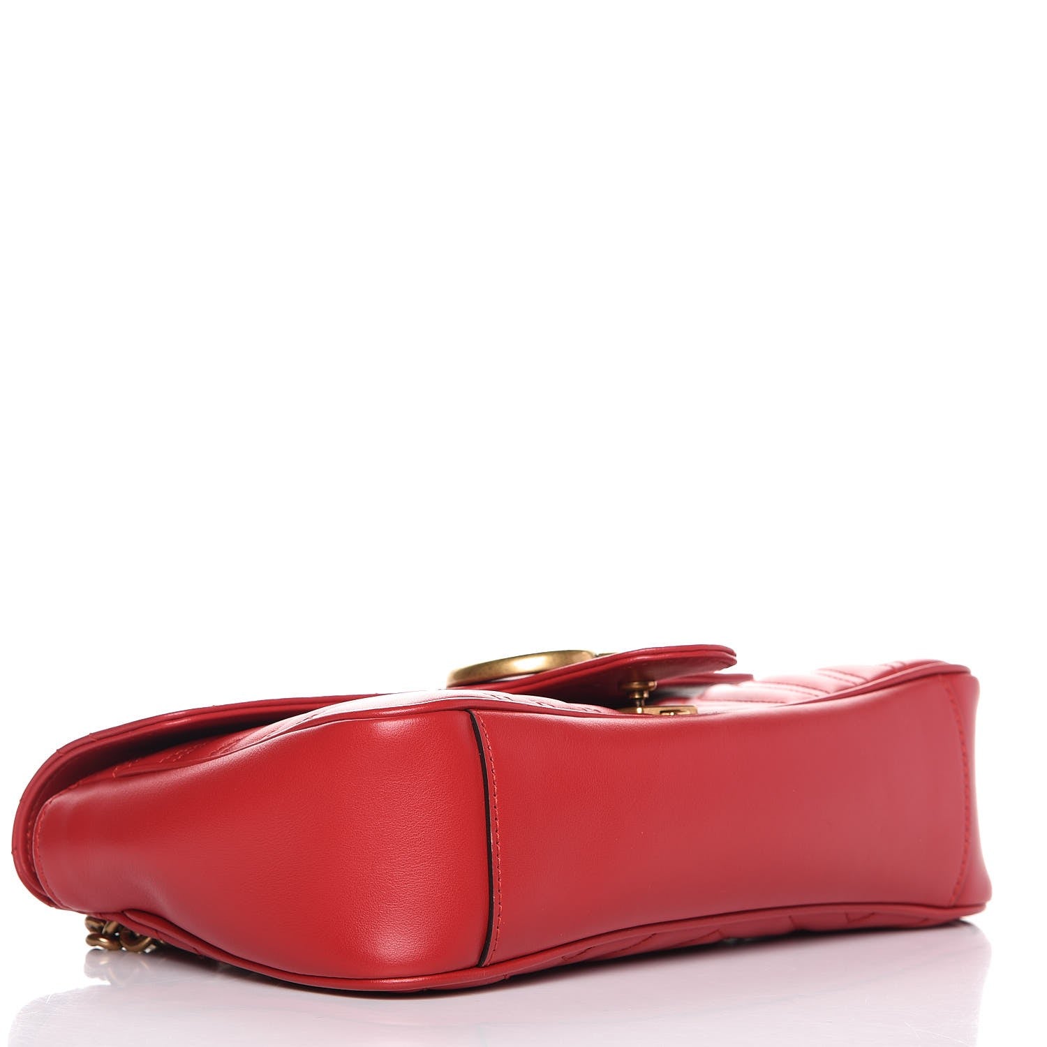Gucci Calfskin Matelasse Small GG Marmont Shoulder Bag Hibiscus Red 4 of 9