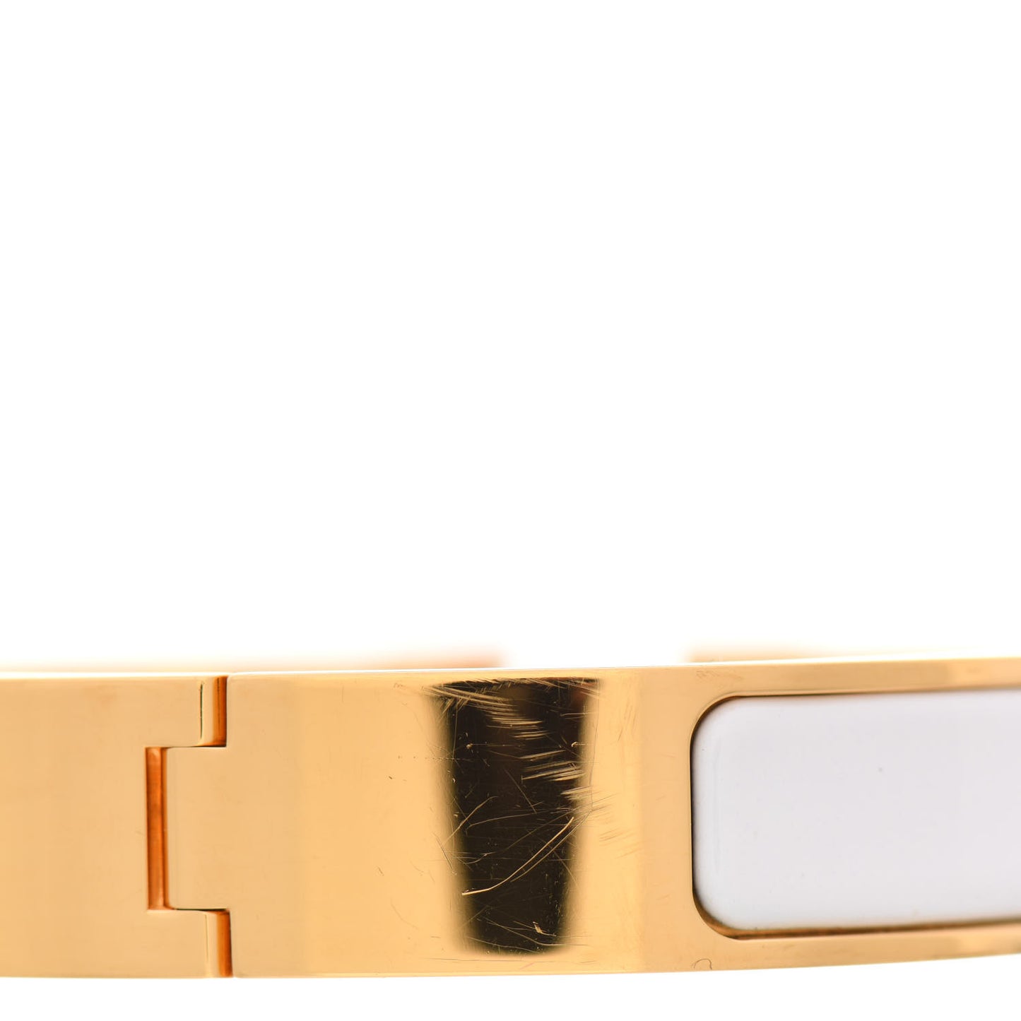 Enamel Narrow Clic Clac H Bracelet GM White