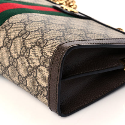 Gucci GG Supreme Monogram Web Small Ophidia Chain Shoulder Bag Brown 11 of 12
