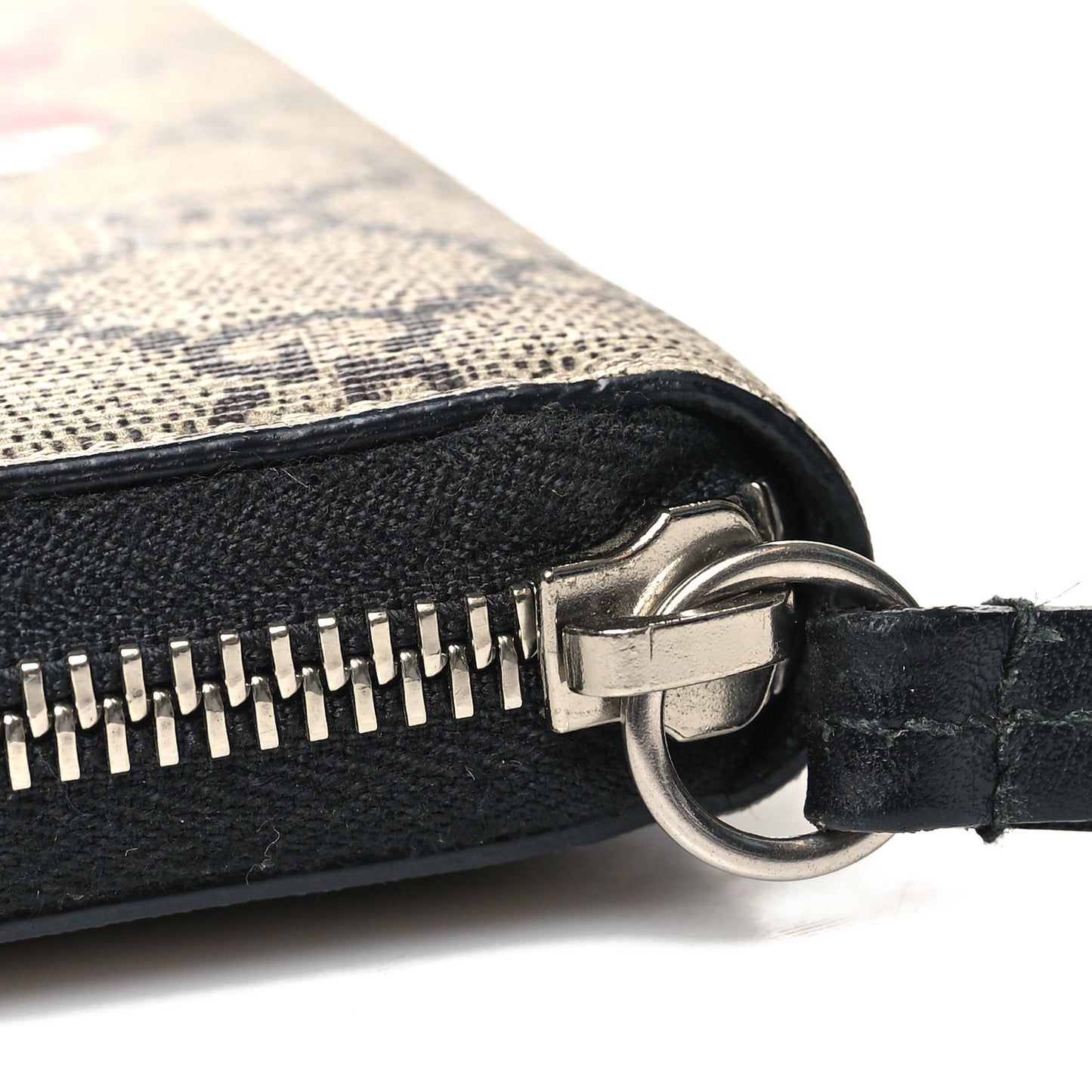 GG Supreme Monogram Kingsnake Zip Around Wallet Black