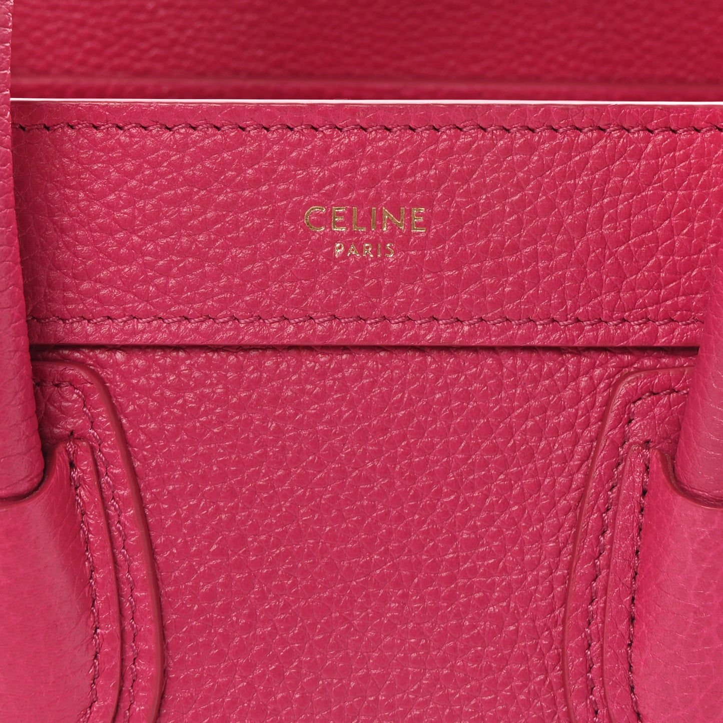 Drummed Calfskin Nano Luggage Fuchsia