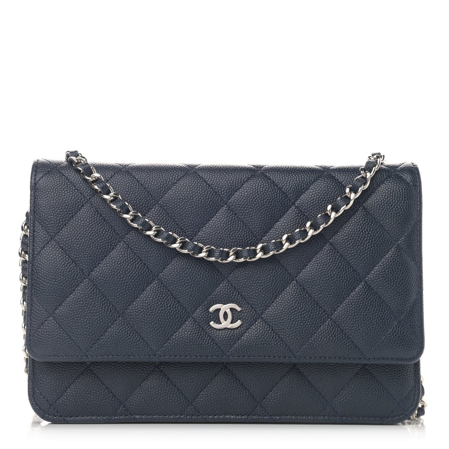 Chanel Caviar Quilted Wallet On Chain WOC Navy Blue 1 of 13