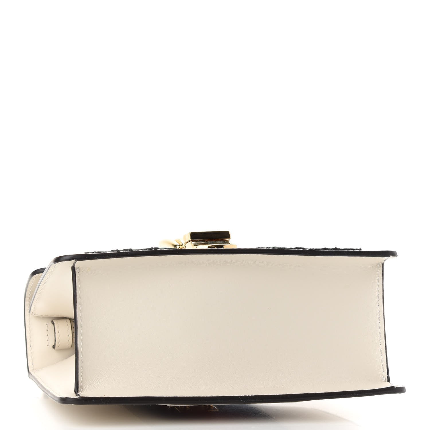 Gucci Calfskin Embroidered Mini Sylvie Top Handle Bag White 4 of 9