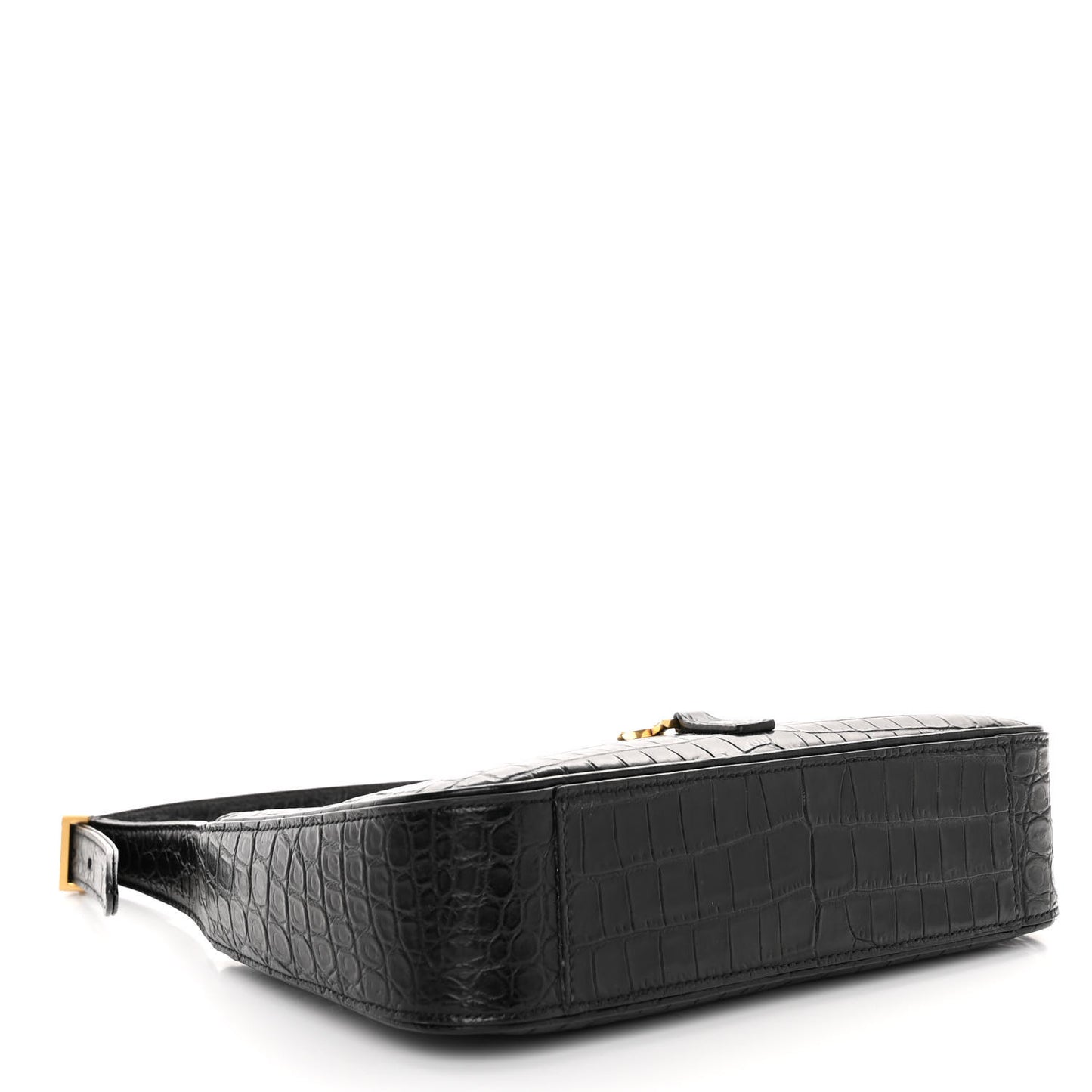 Calfskin Crocodile Embossed LE 5 A 7 Hobo Black