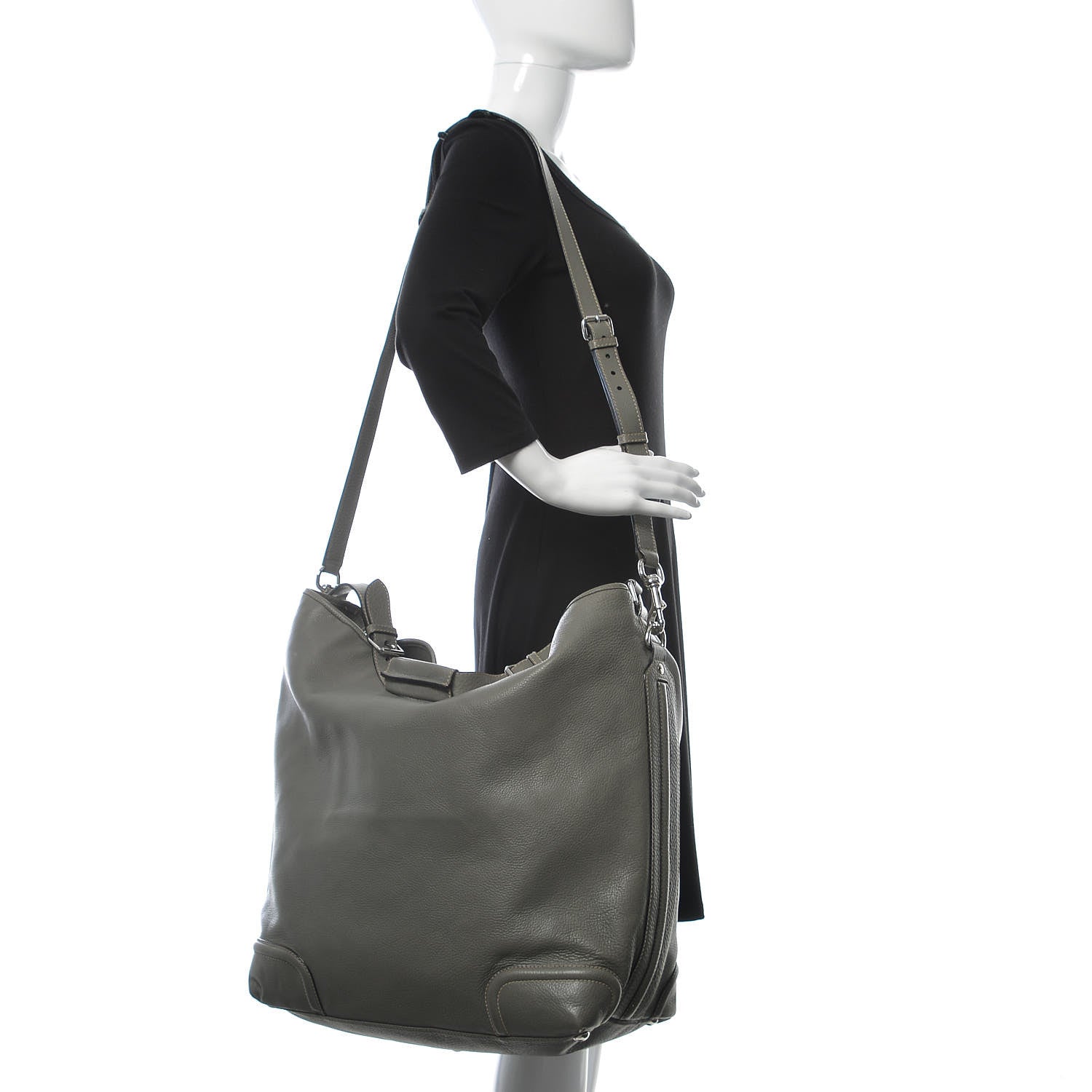 Gucci Pebbled Calfskin Large Hobo Green 2 of 15