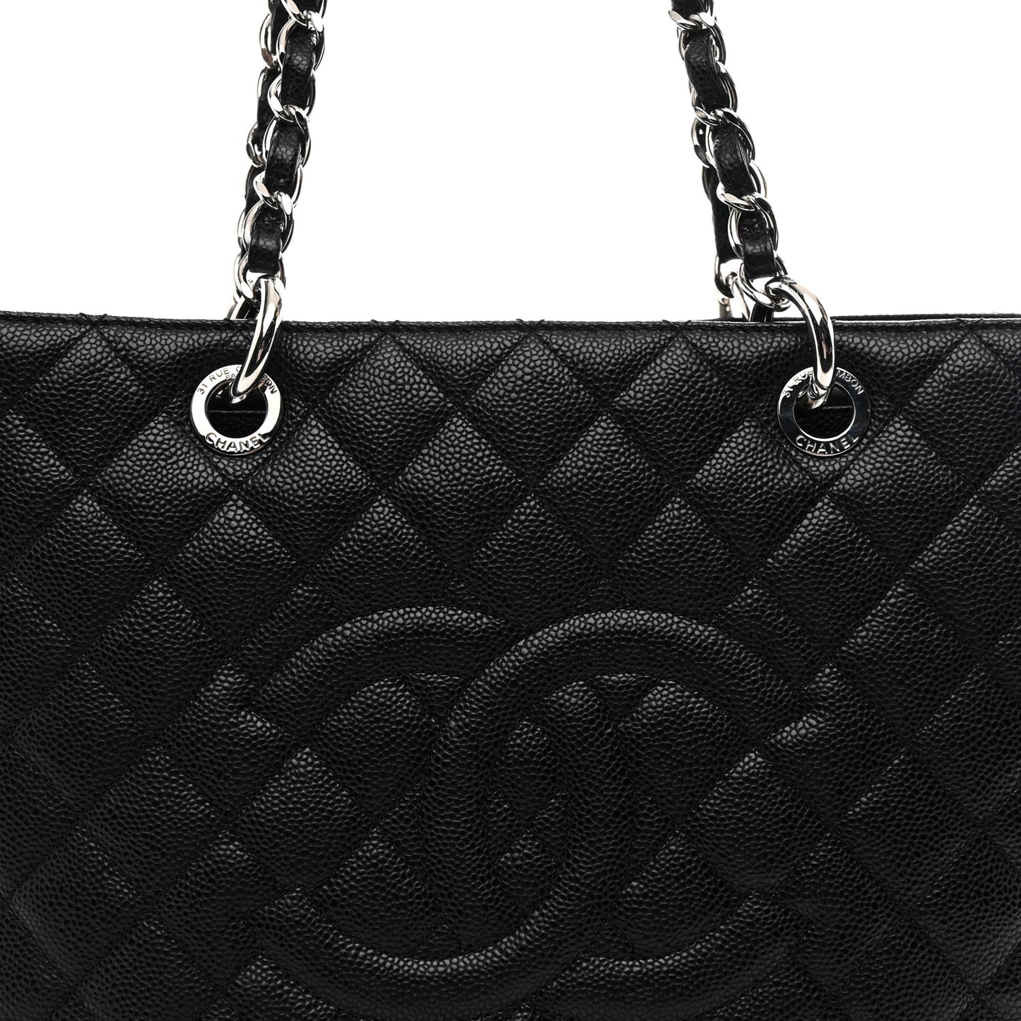 Caviar Quilted Grand Shopping Tote GST Black