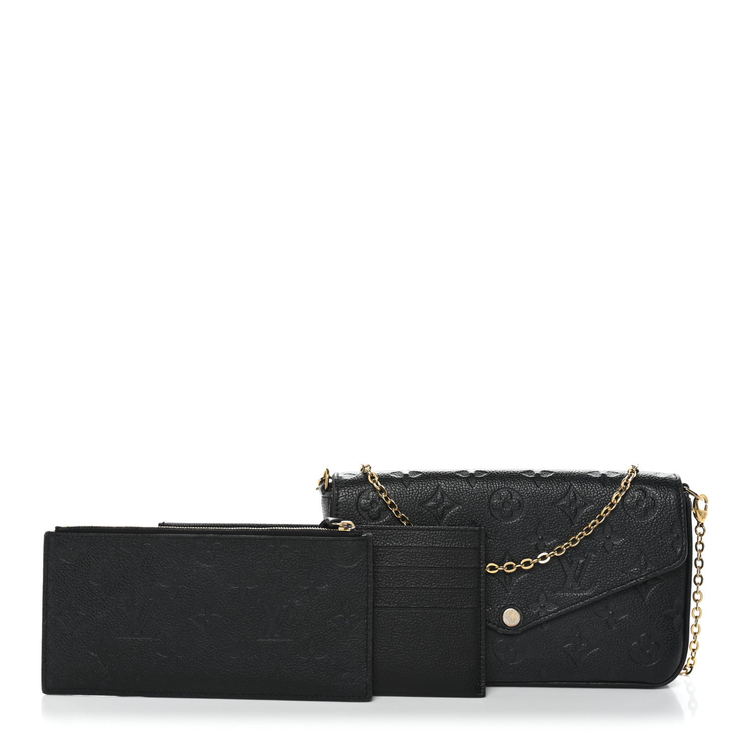 Louis Vuitton Empreinte Pochette Felicie Chain Wallet Black 3 of 14