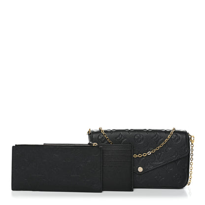 Louis Vuitton Empreinte Pochette Felicie Chain Wallet Black 3 of 14