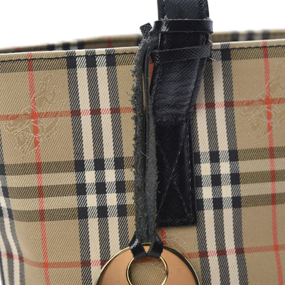 Burberry Grainy Calfskin Haymarket Check Tote Black 11 of 11