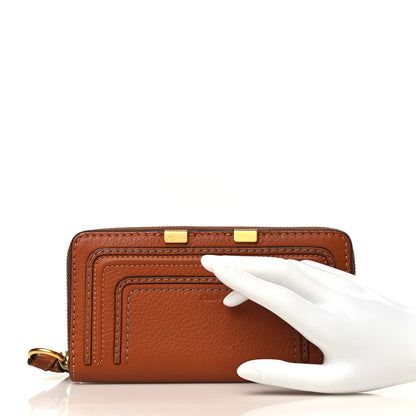 Chloe Grained Calfskin Marcie Long Zip Around Wallet Tan 2 of 7
