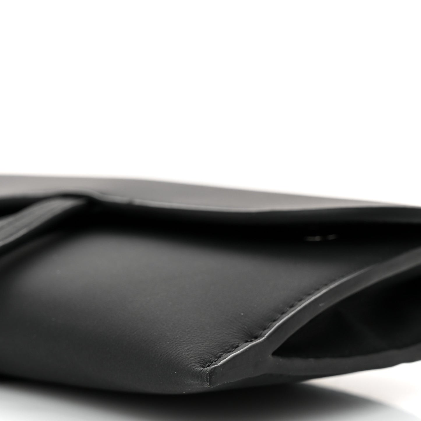 DIOR Ultra Matte Calfskin Saddle Chain Wallet Pouch Black