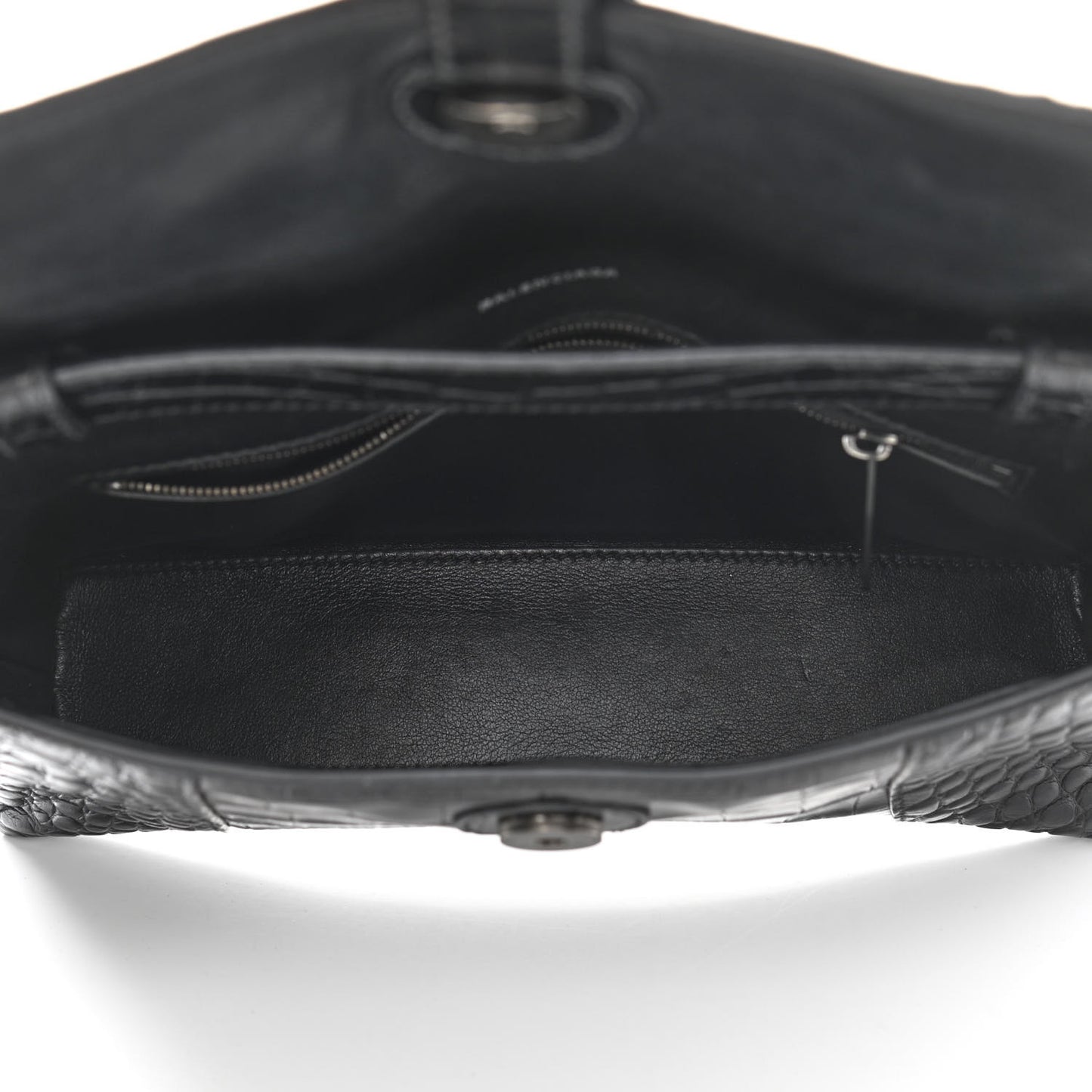 Extra Supple Calfskin Crocodile Embossed Monochrome XS Downtown Shoulder Bag Black