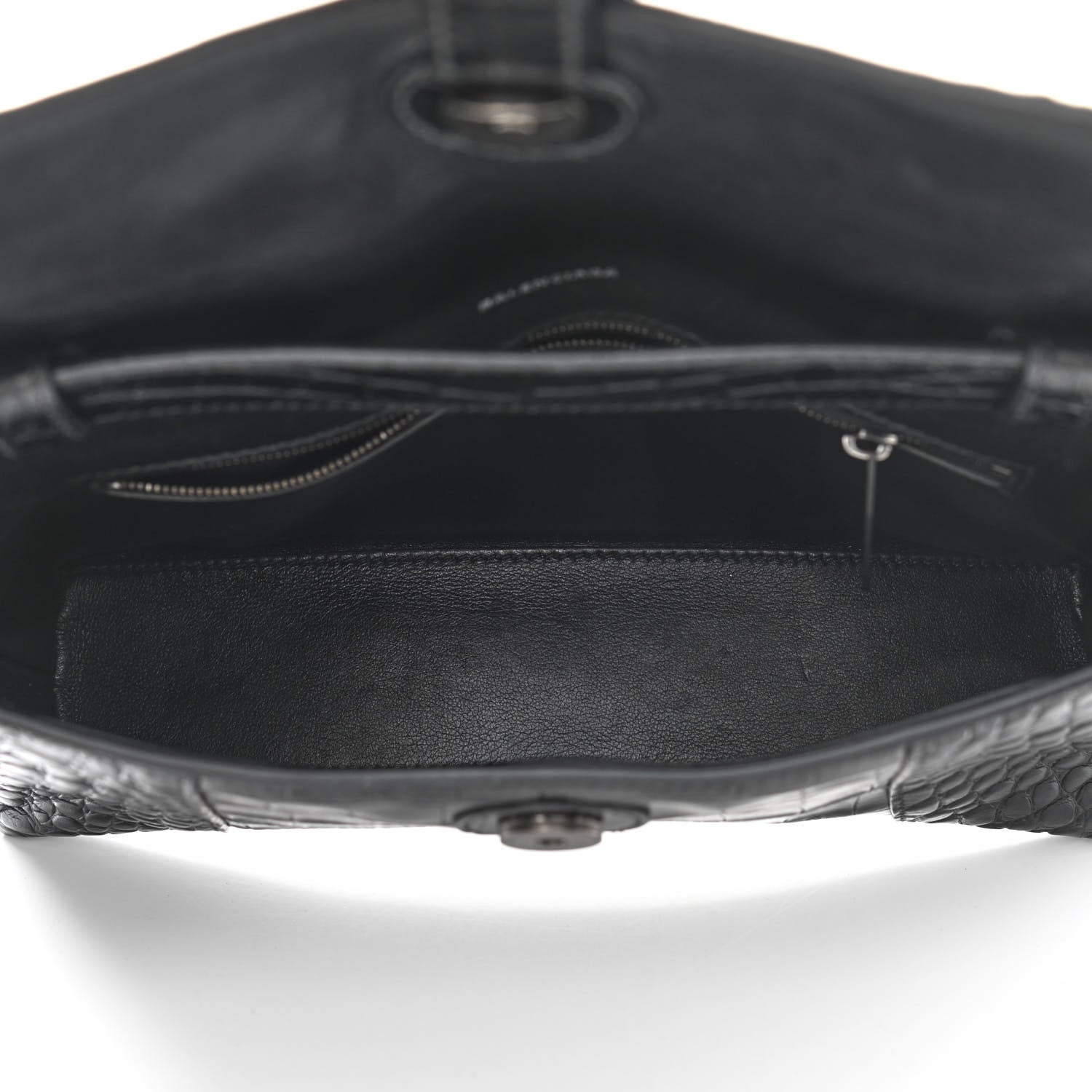Balenciaga Extra Supple Calfskin Crocodile Embossed Monochrome XS Downtown Shoulder Bag Black 5 of 11