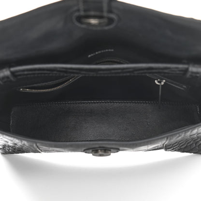 Balenciaga Extra Supple Calfskin Crocodile Embossed Monochrome XS Downtown Shoulder Bag Black 5 of 11