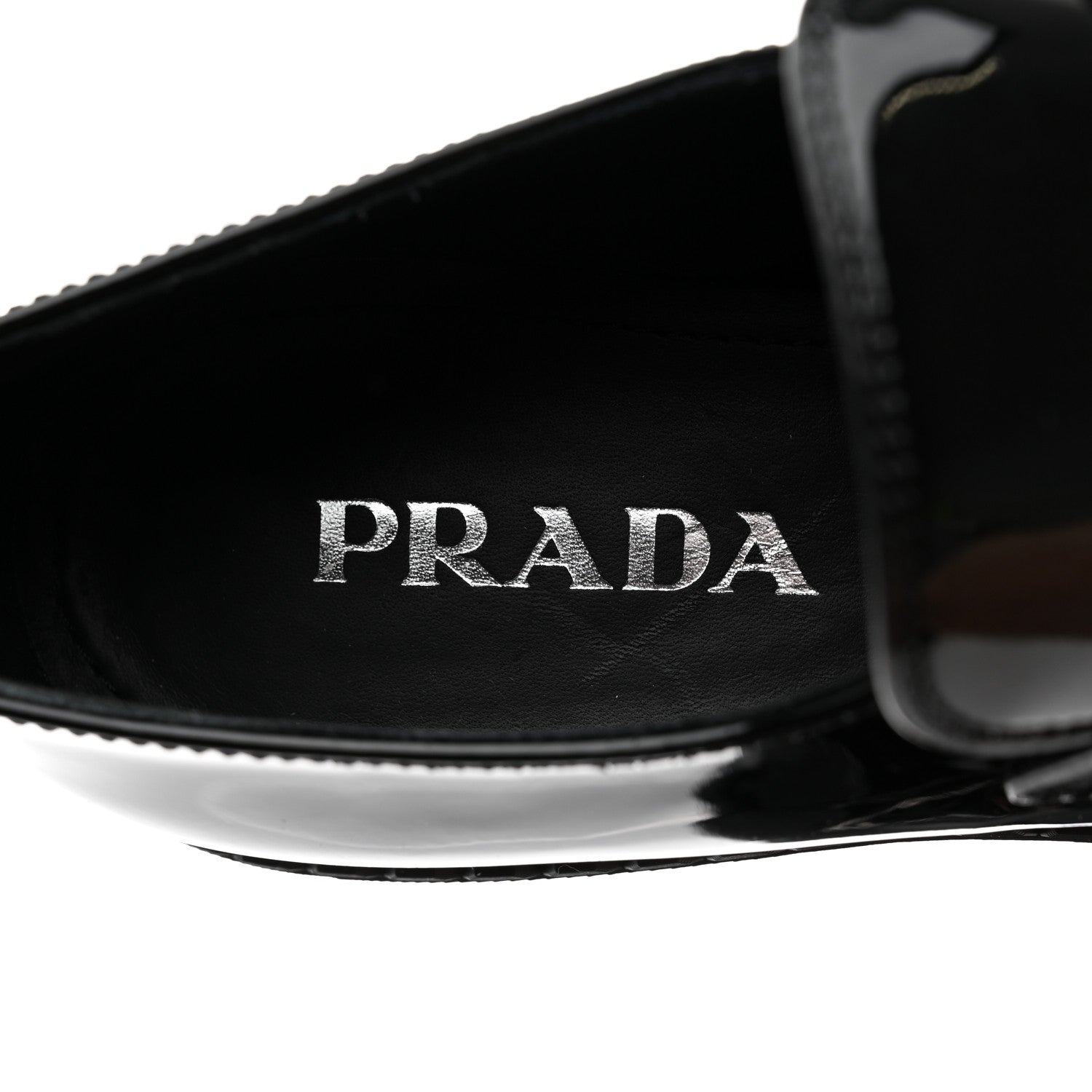 Prada Vernice Triangle 50mm Loafers 39 Black 7 of 8