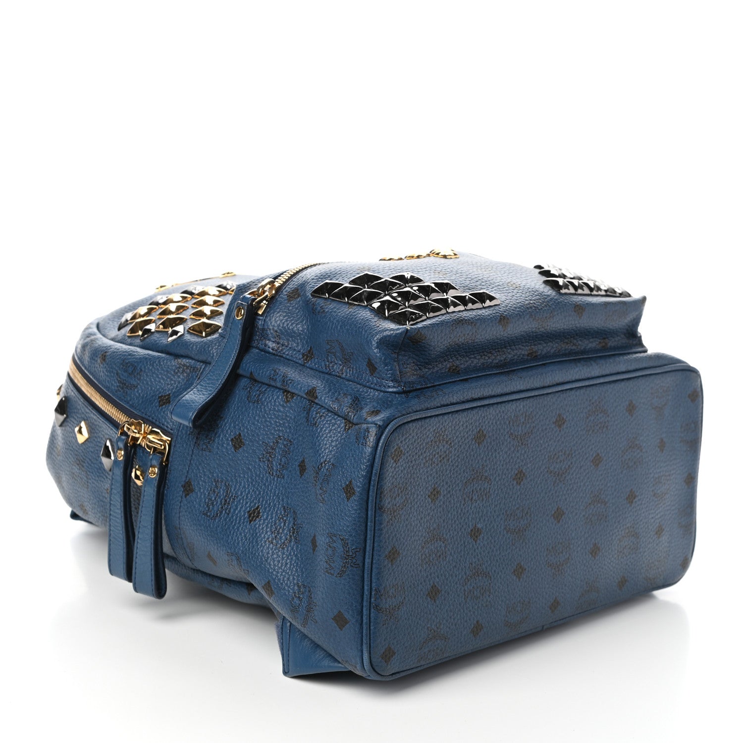 MCM Visetos Studded Medium Stark M Backpack Blue 4 of 9