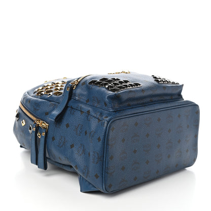 MCM Visetos Studded Medium Stark M Backpack Blue 4 of 9