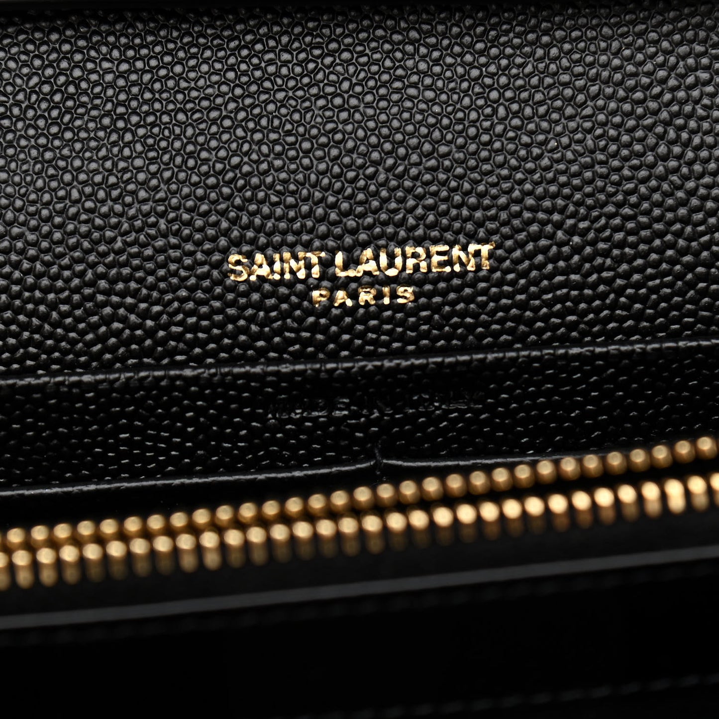 Grain De Poudre Matelasse Chevron Monogram Chain Wallet Black