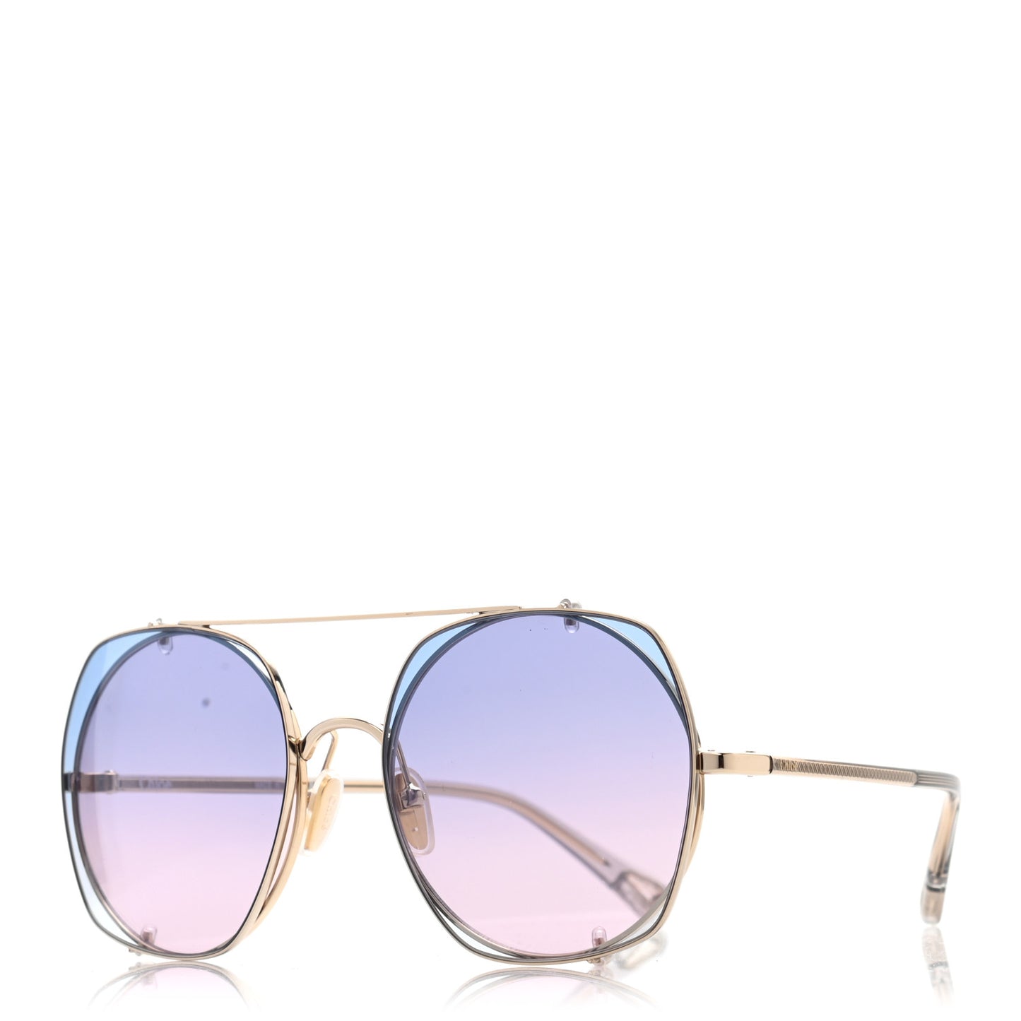Metal Clip On Round CH4002S Sunglasses Gold