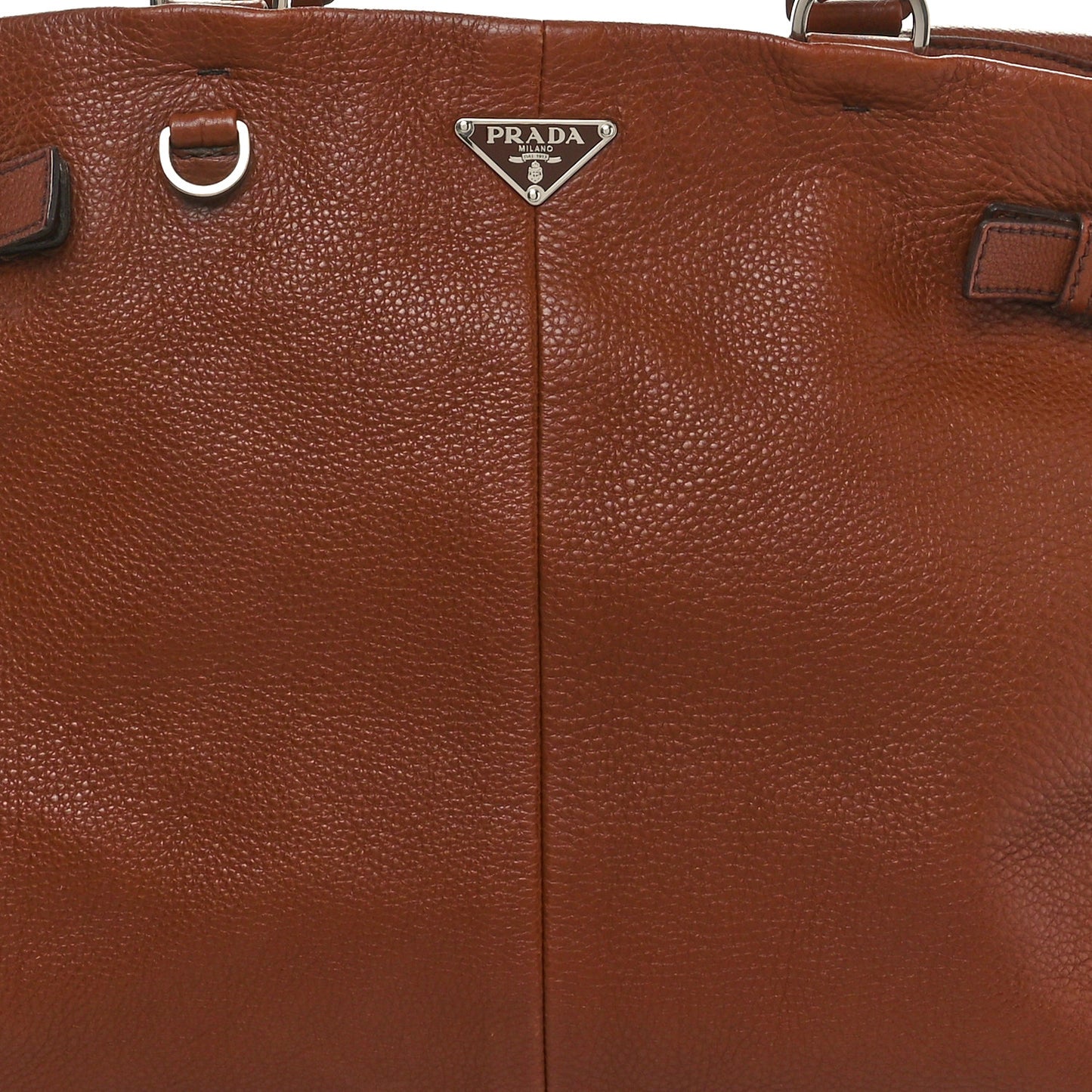 Vitello Daino Buckle Shoulder Bag Tabacco