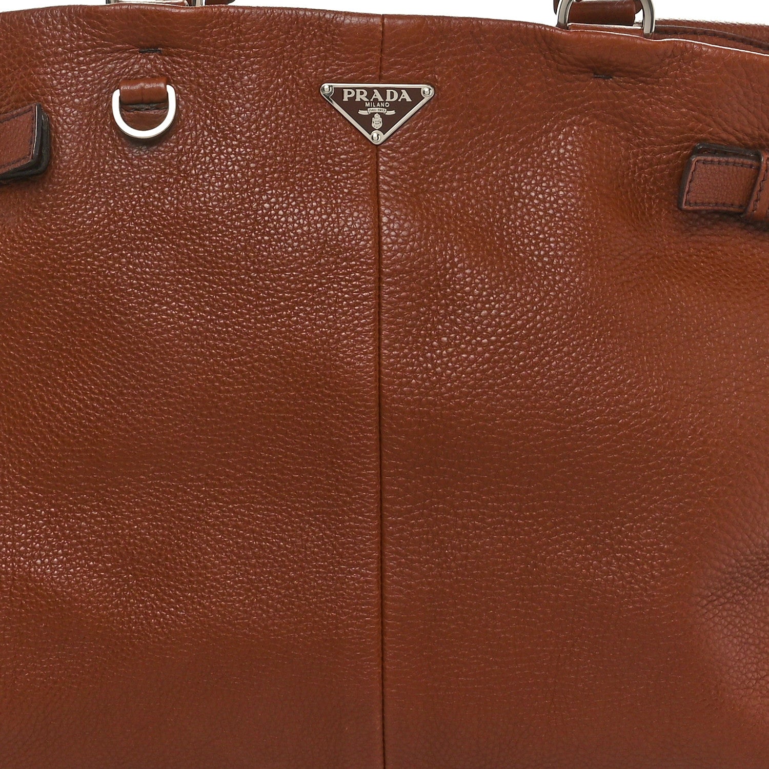Prada Vitello Daino Buckle Shoulder Bag Tabacco 7 of 10